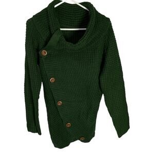 Green Cowl Neck Sweater.